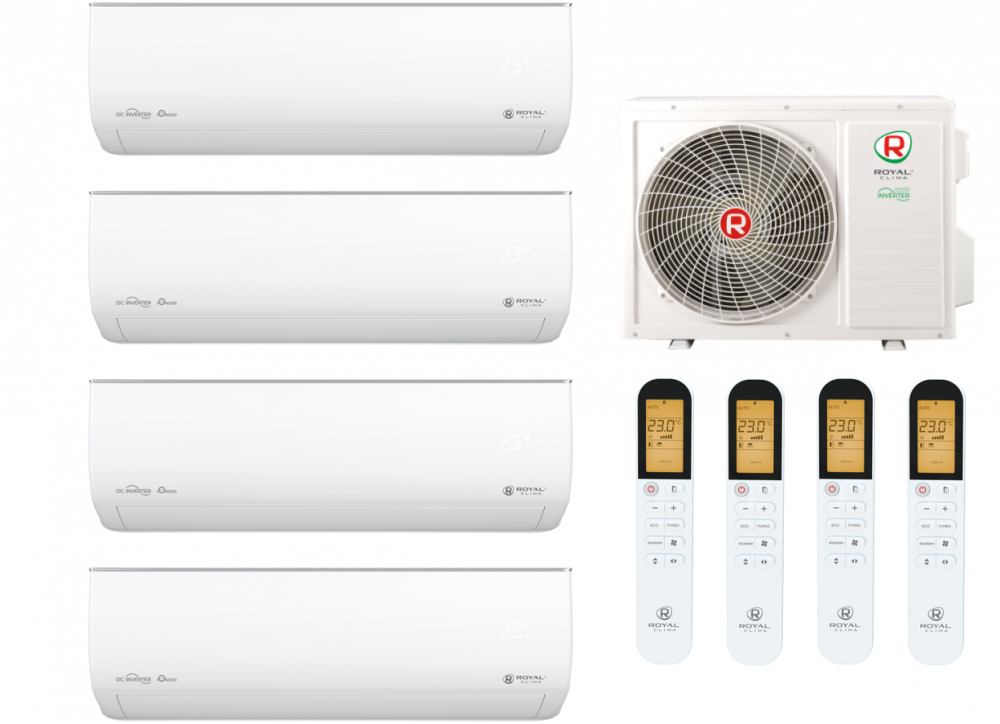 Мульт сплит ROYAL Clima Multi Gamma Gloria на 4 комнаты (25м² + 25м² + 25м² + 25м²)